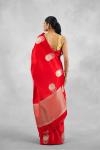 Vermillion Red Satin Silk Saree