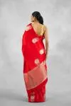 Vermillion Red Satin Silk Saree