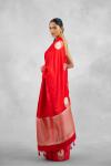 Vermillion Red Satin Silk Saree