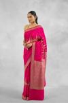 Magenta Pink Crepe Saree