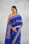 Royal Blue Crepe Saree