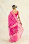 Raspberry Pink Organza Jamdani Saree