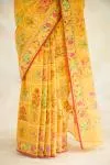 Honey Yellow Mul Cotton Handloom Saree