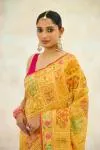 Honey Yellow Mul Cotton Handloom Saree