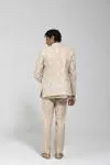 Beige Floral Half Jacket Set