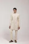 Beige Dupion Sherwani Set