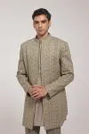 Olive Front Open Jacket Set