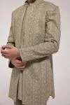 Olive Front Open Jacket Set