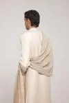 Beige Brocade Sherwani Set
