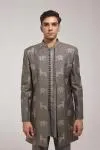 Grey Safari Indo Western Jacket Set