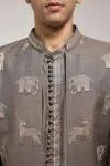 Grey Safari Indo Western Jacket Set