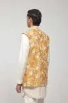 Mustard Embroidered Half Jacket Set