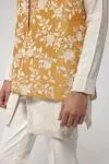 Mustard Embroidered Half Jacket Set