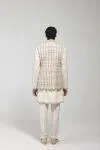 Ivory Embroidered Raw Silk Half Jacket Set