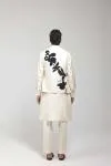 Off White Pintuck Half Jacket Kurta Set