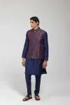 Printed Multicolour Embroidered Jacket Set