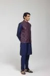 Printed Multicolour Embroidered Jacket Set