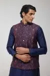 Printed Multicolour Embroidered Jacket Set
