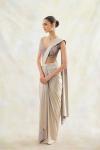 Silver White Net Drape Saree
