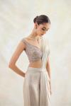 Silver White Net Drape Saree