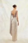 Silver White Net Drape Saree