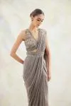 Oxford Grey Drape Saree