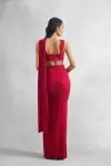 Carmine Red Drape Saree