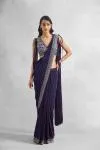 Midnight Blue Net Drape Saree