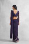 Midnight Blue Net Drape Saree