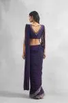 Midnight Blue Net Drape Saree