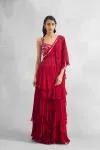 Ruby Red Frill Saree