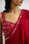 Ruby Red Frill Saree