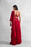 Ruby Red Frill Saree 