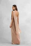 Light Bark Sequin Drape Saree