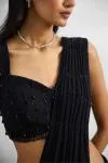 Midnight Black Drape Saree