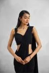 Midnight Black Drape Saree