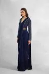 Navy Blue Georgette Drape Saree