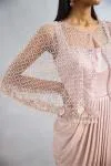 Champagne Gold Net Draped Gown