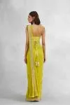 Lemon Green Net Drape Saree