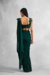 Bottle Green Net Drape Saree