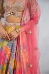 Multicolored Crepe Lehenga Set