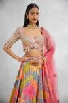 Multicolored Crepe Lehenga Set