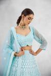 Aqua Blue Net Lehenga Set