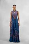 Egyptian Blue Printed Floor Length Kurti 