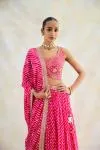 Rani Pink Leheriya Lehenga Set