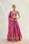 Magenta Pink  Banarasi Tissue Lehenga Set 