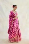 Magenta Pink  Banarasi Tissue Lehenga Set 
