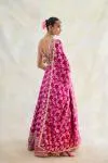 Magenta Pink  Banarasi Tissue Lehenga Set 
