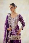 Periwinkle Raw Silk Sharara Set