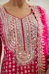 Hot Pink Raw Silk Sharara Set 